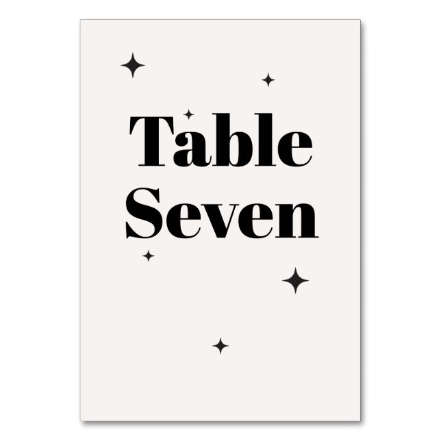 OLIVIA Modern Ivory Celestial Bröllop Breakfast Bordsnummer (Framsidan)