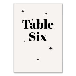 OLIVIA Modern Ivory Celestial Bröllop Breakfast Bordsnummer
