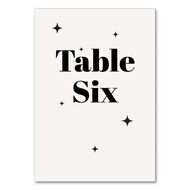 OLIVIA Modern Ivory Celestial Bröllop Breakfast Bordsnummer (Framsidan)