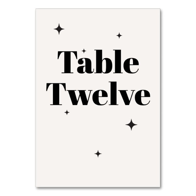 OLIVIA Modern Ivory Celestial Bröllop Breakfast Bordsnummer (Framsidan)