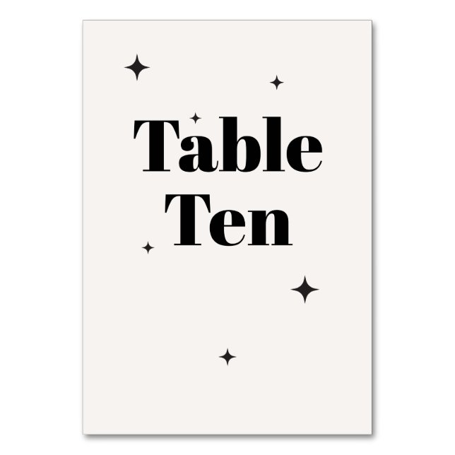 OLIVIA Modern Ivory Celestial Bröllop Breakfast Bordsnummer (Framsidan)