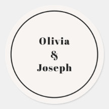 OLIVIA Modern Ivory Classic Round Sticker