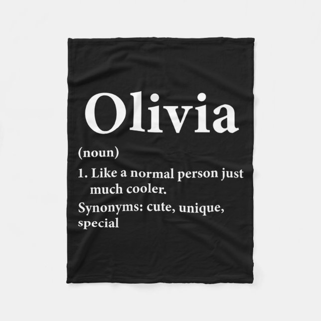Olivia Name Definition Funny D  Fleecefilt (Framsidan)