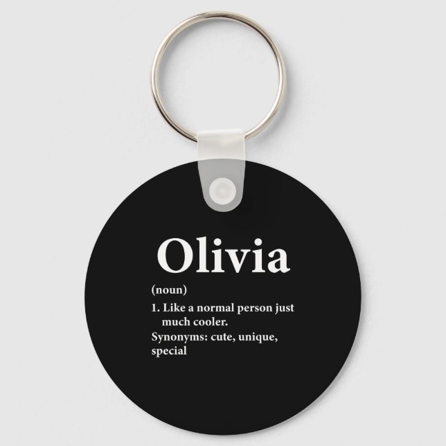 Olivia Name Definition Funny D  Nyckelring (Framsida)