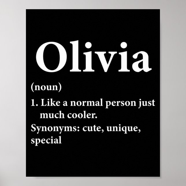 Olivia Name Definition Funny D  Poster (Framsidan)