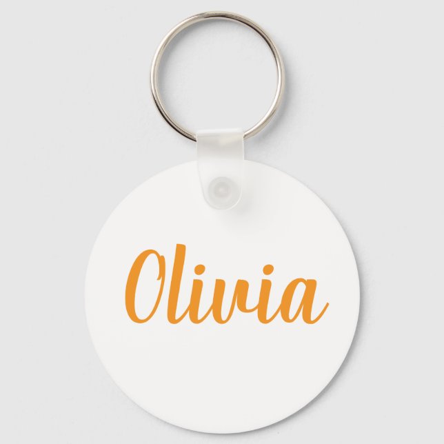 Olivia name Metal ring keychain Nyckelring (Framsida)