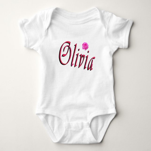 Olivia Namn Logo, Baby Ensemblen T Shirt (Framsida)