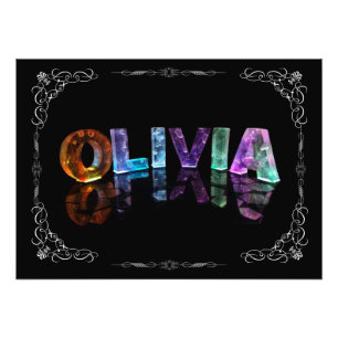 Olivia - Namn Olivia i 3D Ljus (fotografi) Fototryck