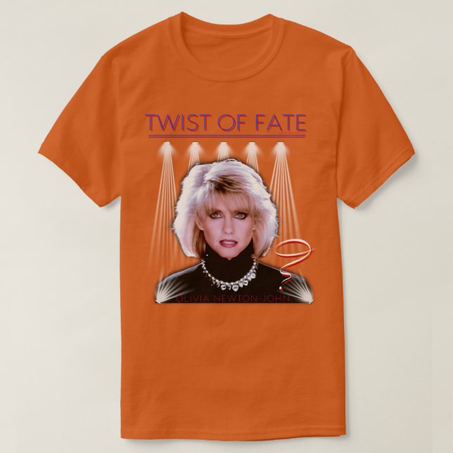 Olivia Newton John Twist of Fate Travolta Two of a T Shirt (Design framsida)