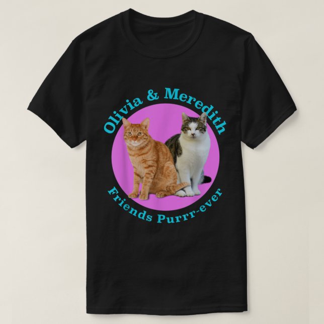 Olivia och Meredith Cat T Shirt (Design framsida)