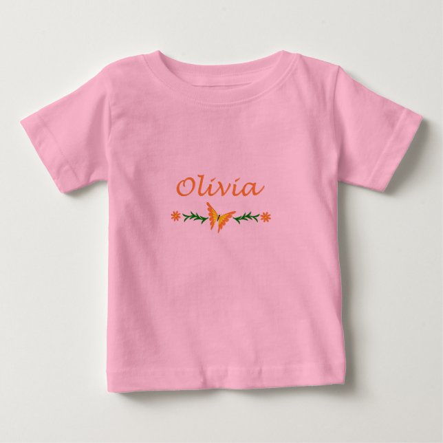 Olivia (Orange Butterfly) T-shirt (Framsida)