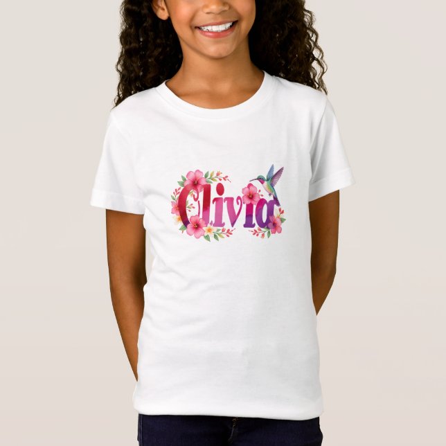 Olivia - Personalised Shirt  - For Kids T (Framsida)
