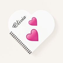 Olivia Personlig Emoji Hjärtan Anteckningsbok