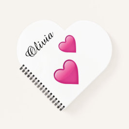 Olivia Personlig Emoji Hjärtan Anteckningsbok