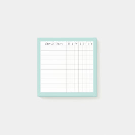 Olivia Personlig Habit Tracker i Spa Post-it Block