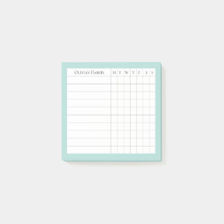 Olivia Personlig Habit Tracker i Spa Post-it Block