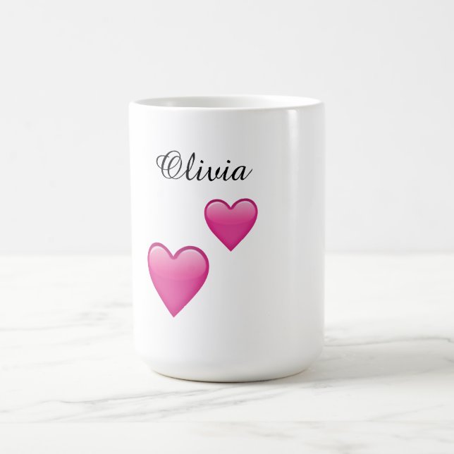 Olivia Personlig Hjärtan Emoji-Mugg Kaffemugg (Center)