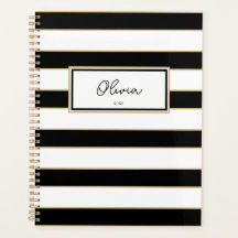 Olivia Rand Planner in Black and White