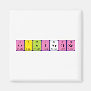 Olivia-Ro periodisk magnet bord namn
