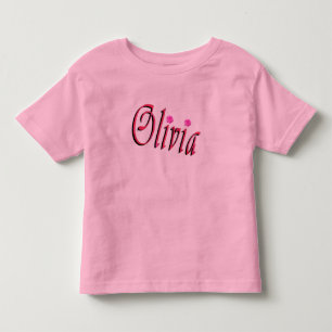 "Olivia" Röd Och Rosa Olivia Namn, T Shirt