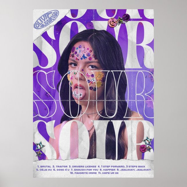 Olivia Rodrigo Sour Album Poster (Framsidan)