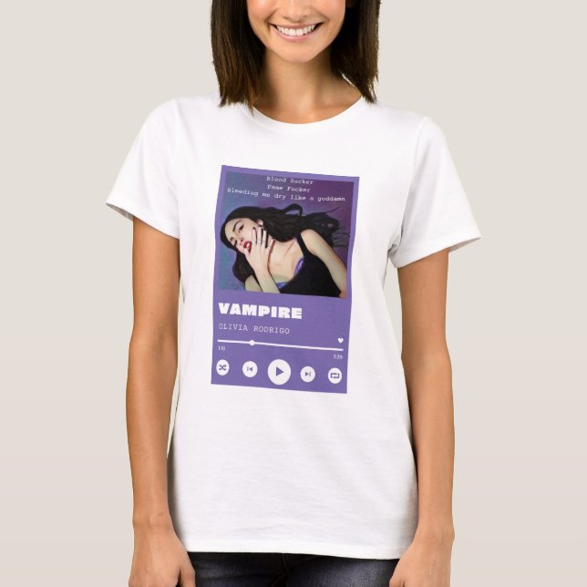 Olivia Rodrigo Vampire Lyric Shirt T Shirt (Framsida)