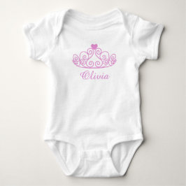 Olivia, Rosa Princess Baby Tee, Add Baby Namn Tee