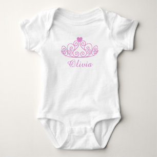 Olivia, Rosa Princess Baby Tee, Add Baby Namn Tee