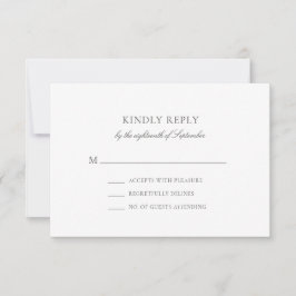 Olivia Simple Grått Minimalist Bröllop OSA Card Kort