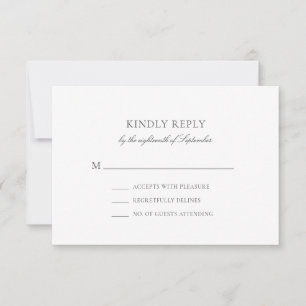 Olivia Simple Grått Minimalist Bröllop OSA Card Kort