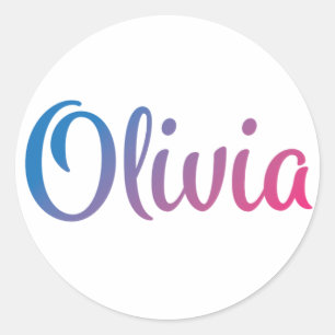 Olivia stilfull Cursive Runt Klistermärke
