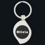 Olivia Swirl Silverfärgad Nyckelring<br><div class="desc">Schlüsselanhänger mit Namen Olivia</div>