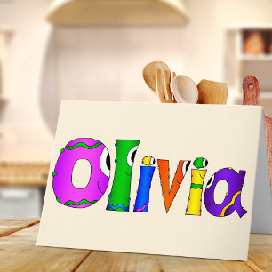 "Olivia" tecknad karaktärsnamn Kort