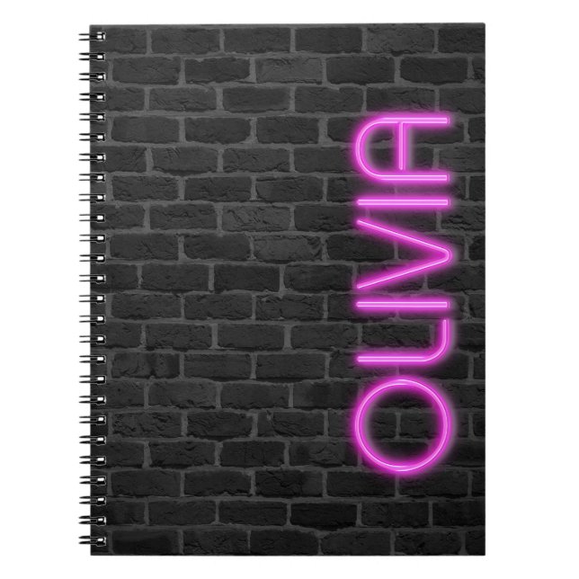 OLIVIA vid ROSA Neon Ljus Anteckningsbok (Framsidan)