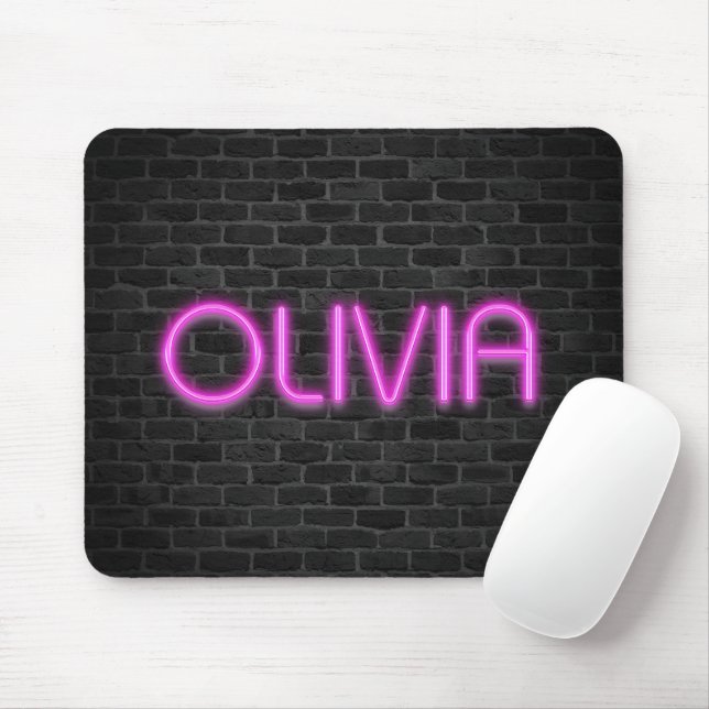 OLIVIA vid ROSA Neon Ljus Musmatta (Med mus)