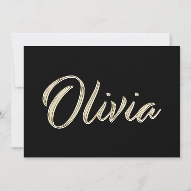 Olivia white gold Handwriting Karte Kort (Framsida)