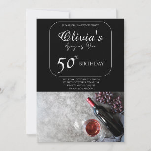"Olivias 50:e födelsedag: Åldrande som Bra Vin Inbjudningar