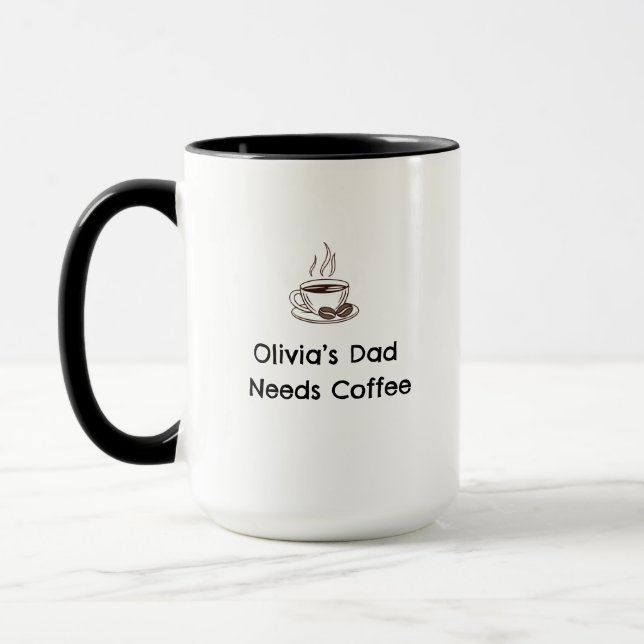 Olivia's Dad | Custom Name Parent Gift Mugg (Vänster)