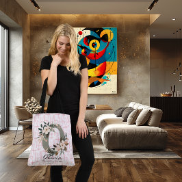Olivias timodiga Grace - Boho Blommigt Monogram Axelväska