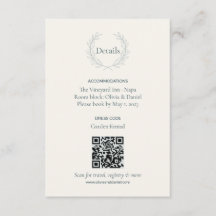Oliviegren QR-kod Bröllopsdetaljkort