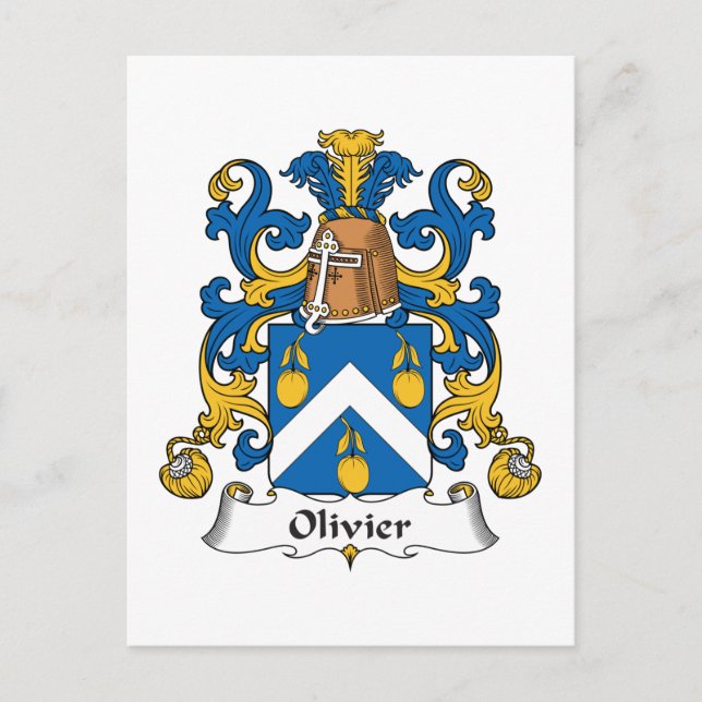 Olivier Family Crest Vykort (Framsida)