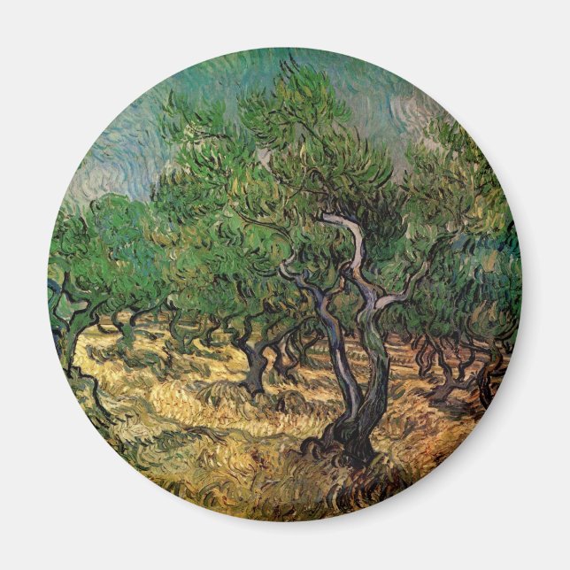 Olivilund av Vincent van Gogh Magnet (Framsidan)