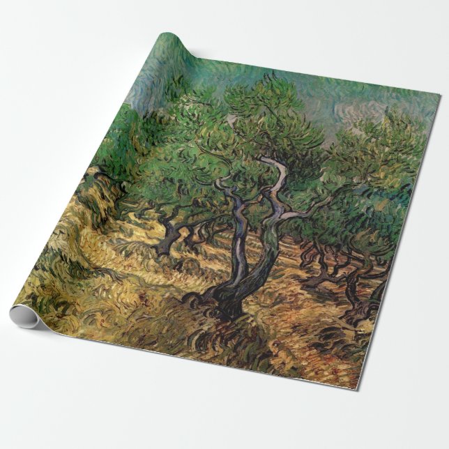 Olivilund av Vincent van Gogh Presentpapper (Utrullad)