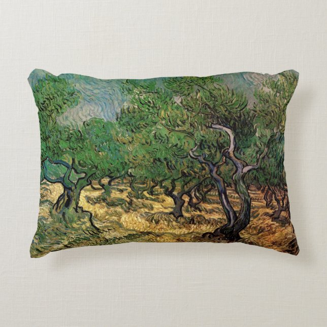 Olivilund av Vincent van Gogh Prydnadskudde (Framsidan)