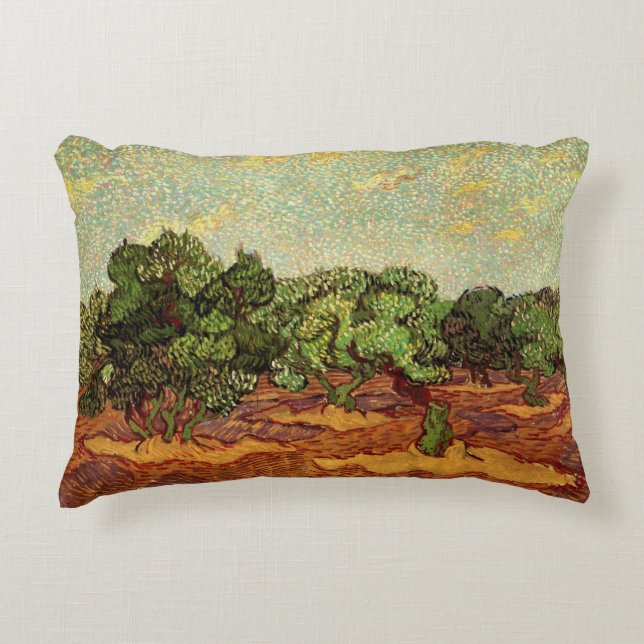 Olivilund, blekblå himmel av Vincent van Gogh Prydnadskudde (Framsidan)
