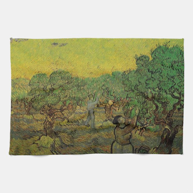 Olivilund med plockande figurer, Vincent van Gogh Kökshandduk (Horisontell)