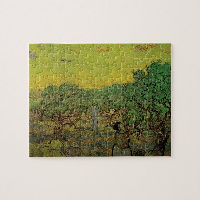 Olivilund med plockande figurer, Vincent van Gogh Pussel (Horisontell)