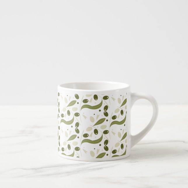 Olivkvist Bladmönster Design Espressomugg (Höger)
