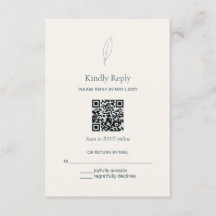 Olivkvist QR-kod Bröllop RSVP-kort