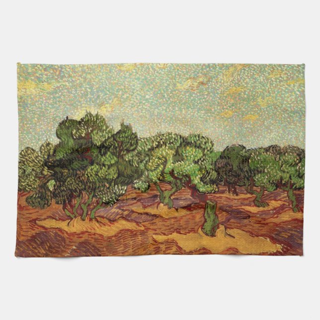 Olivlund, blekblå himmel av Vincent van Gogh Kökshandduk (Horisontell)